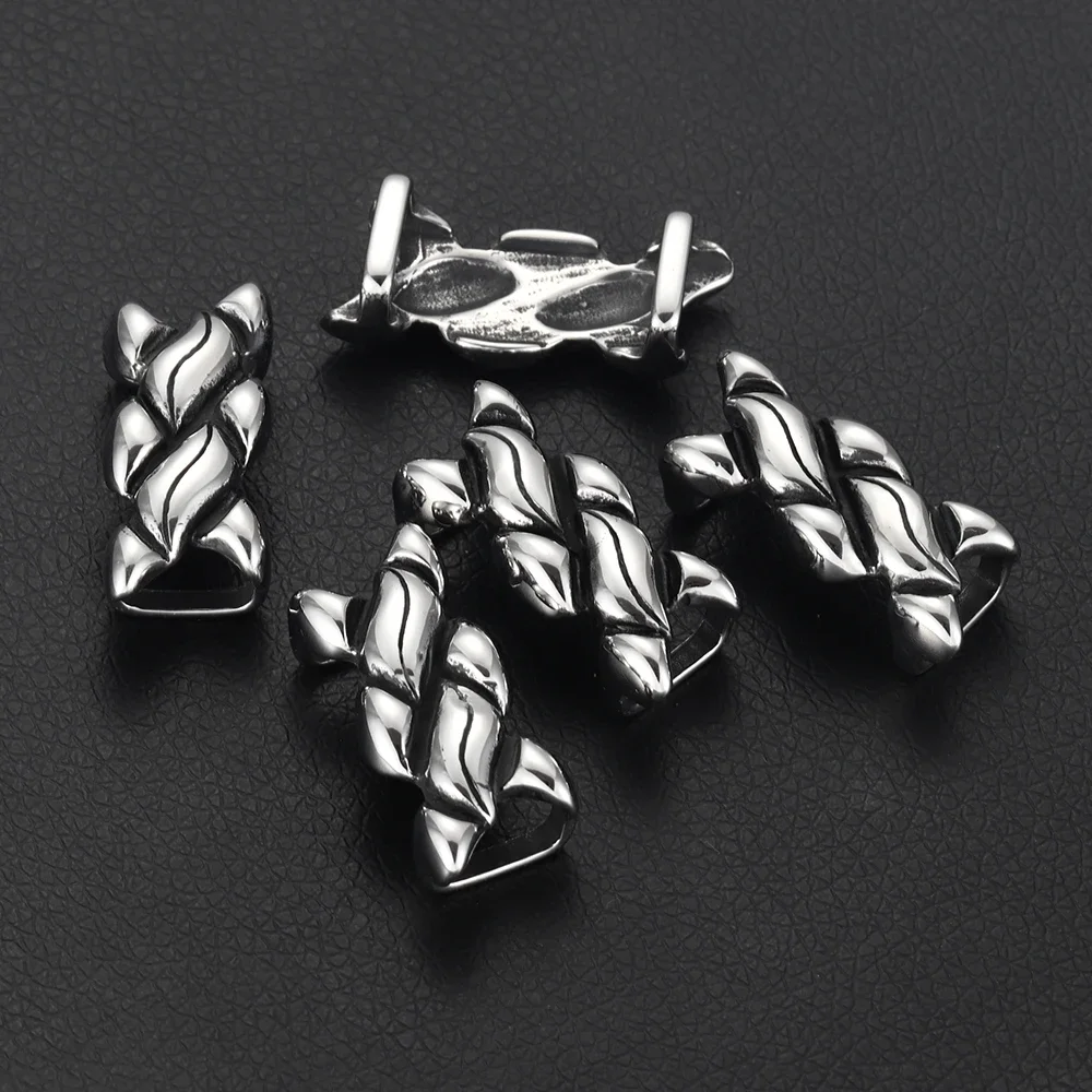 Stainless Steel Punk Slide Bead Armor Slider Charms Fit 12*6mm Flat Leather Cord Bracelet DIY Men Jewelry Making Supplies