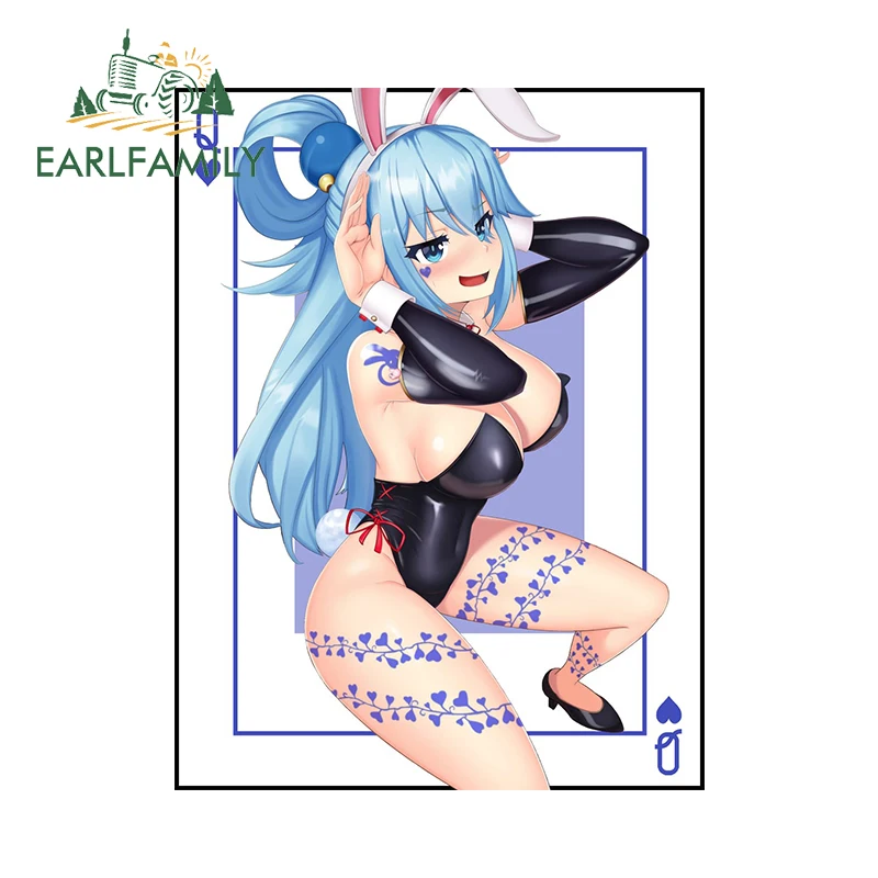 

EARLFAMILY сексуальный аква-кролик автомобильная наклейка сексуальная татуировка для девочек устойчивая к атмосферным воздействиям наклейка NSFW декор груди гоночный дрейфующий мотоцикл