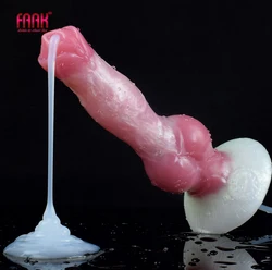 FAAK Large Knot Dog Ejaculation Dildo With Sucker Silicone Multi Color Squirting Penis Spray Liquid Function Sex Toys For Women