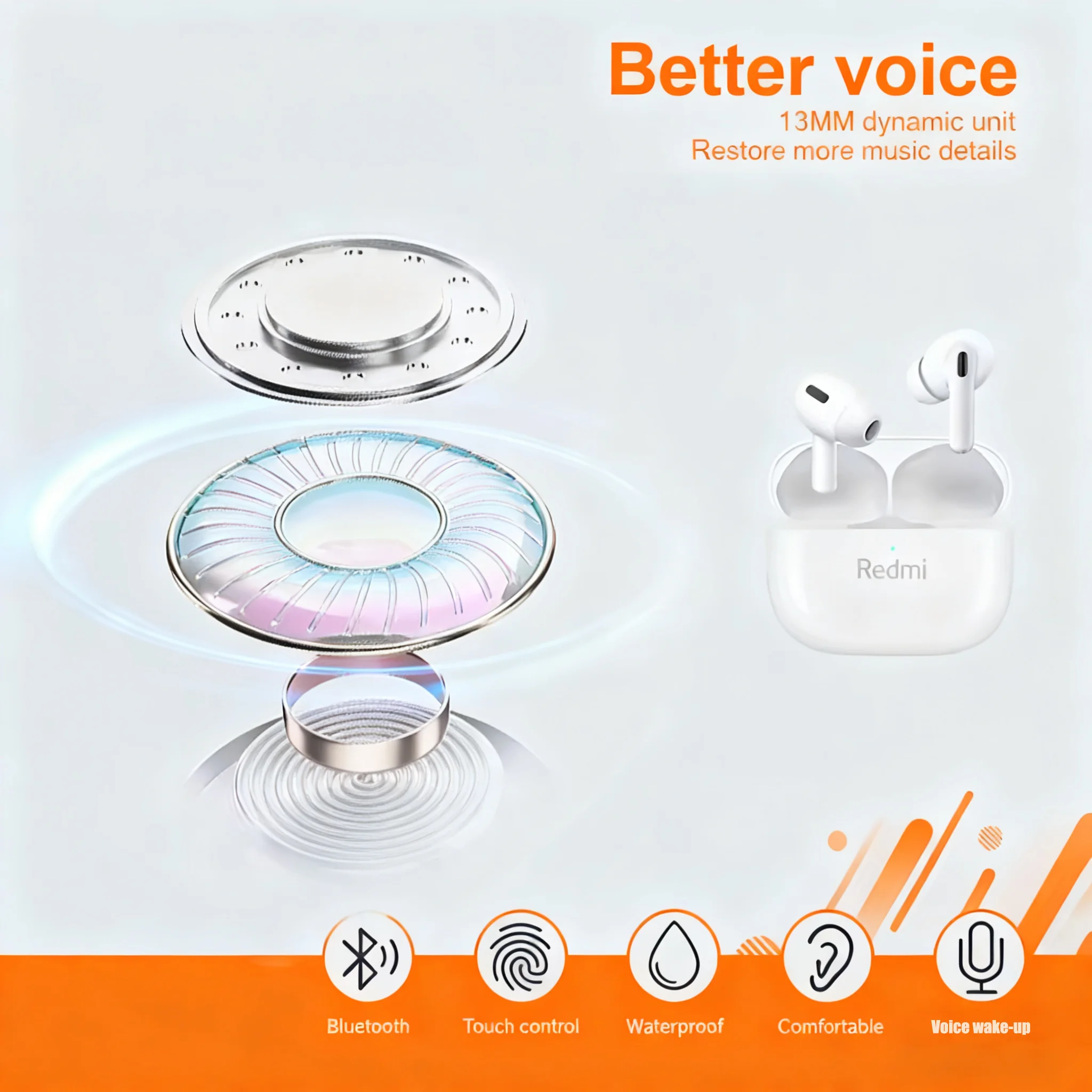 سماعات أذن بلوتوث لاسلكية من Xiaomi سماعات أذن TWS Fone HIFI مع ميكروفون مساعدات للسمع للهواتف الرياضية #6