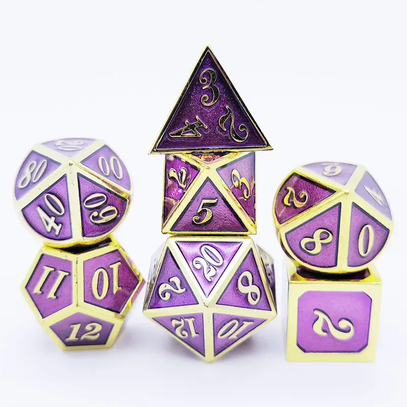 7Pcs Metal Digital Dices Set Board Table Game Interaction Toys for Number Accessories Home Decor Role Playing Toys Multicolour