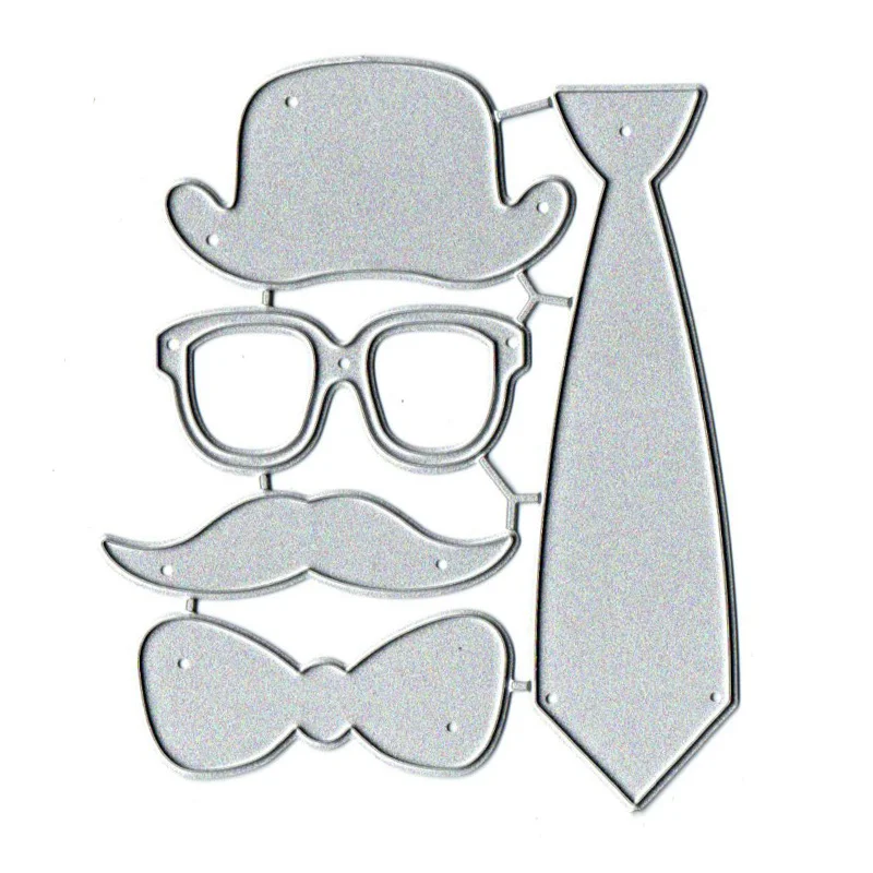 Cutting Dies Glasses Beard Bow Tie Man Decorative Scrapbook DIY Child Educational Paper Cards Making Tool Craft Die Cut