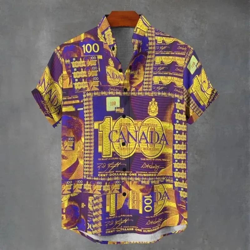 

Button Up Shirt Men's Party Vibe Hawaiian Style Retro Graphic Shirt For Men