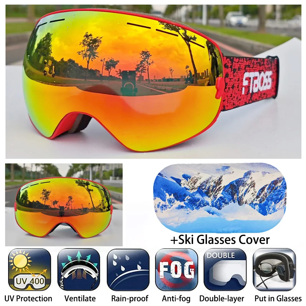 

Лыжные очки, крупные сферические лыжные очки, зимнее безопасное лыжное снаряжение, лыжные очки на весь день, двухслойные противотуманные очки для сноуборда