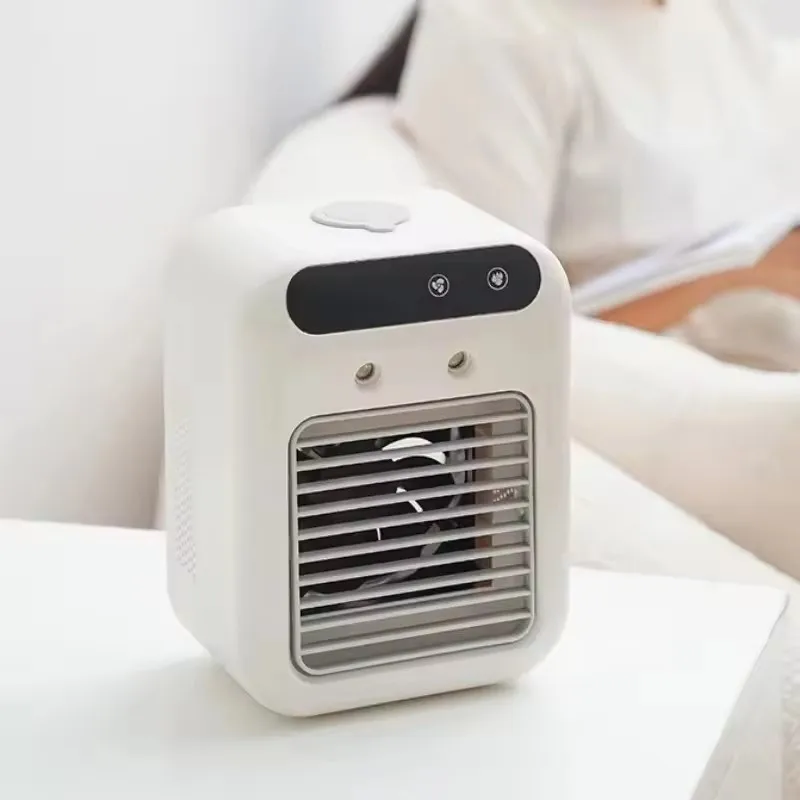 

1pc Portable Humidification Cooling Fan 2 Adjustable Speeds Dual Spray Water Cooling Fan Rechargeable Air Fan for Home Office