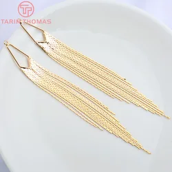 (2947)4 pz lunghezza totale 125MM 24K colore oro catena in ottone nappa Charms pendenti gioielli di alta qualità fare forniture risultati fai da te
