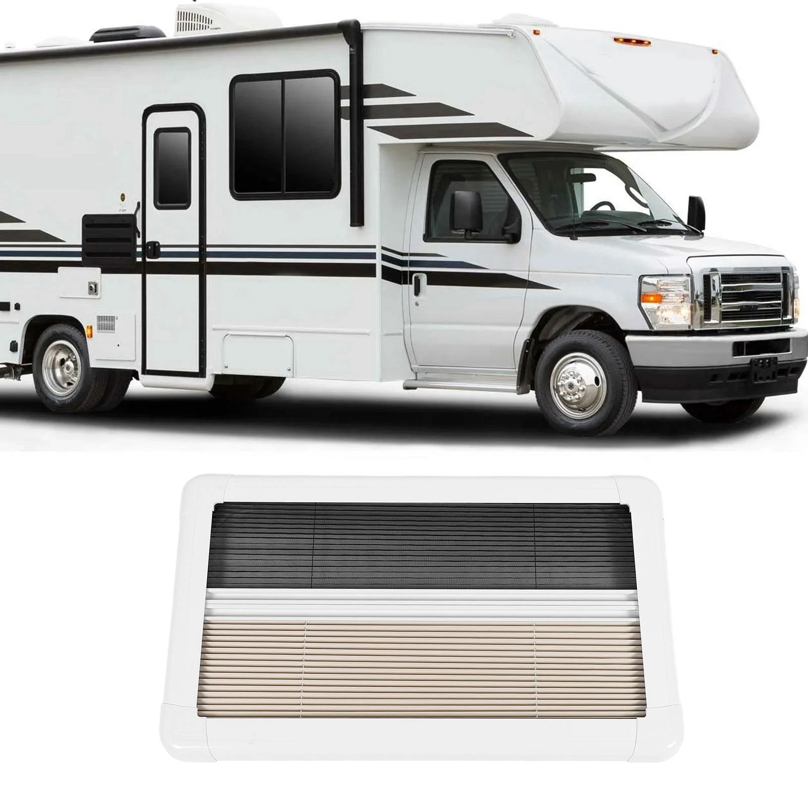 

Pleated Blind Shade RV Pleated Interior Window Better Ventilation Convenient UV 28 X 20in for Van
