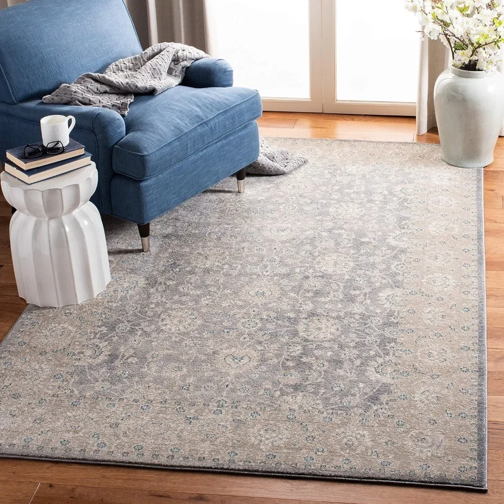 

Ideal for High Traffic Areas in Living Room Light Grey & Beige Bath Mat Area Rug - 8' X 10' Bedroom Freight Free Decoration Home