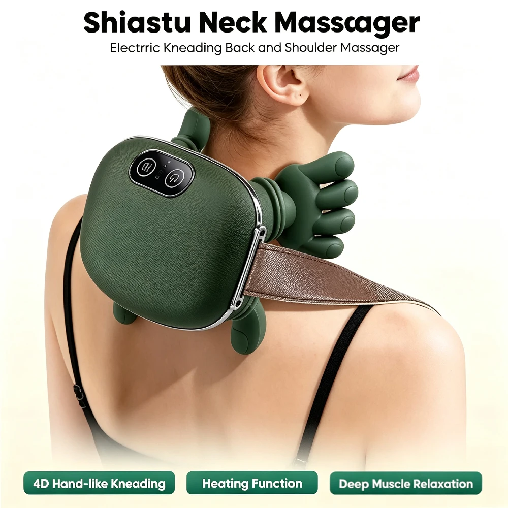 Shiatsu Neck Massager, Electric Kneading Back and Shoulder Massager for Deep Muscle Relaxation