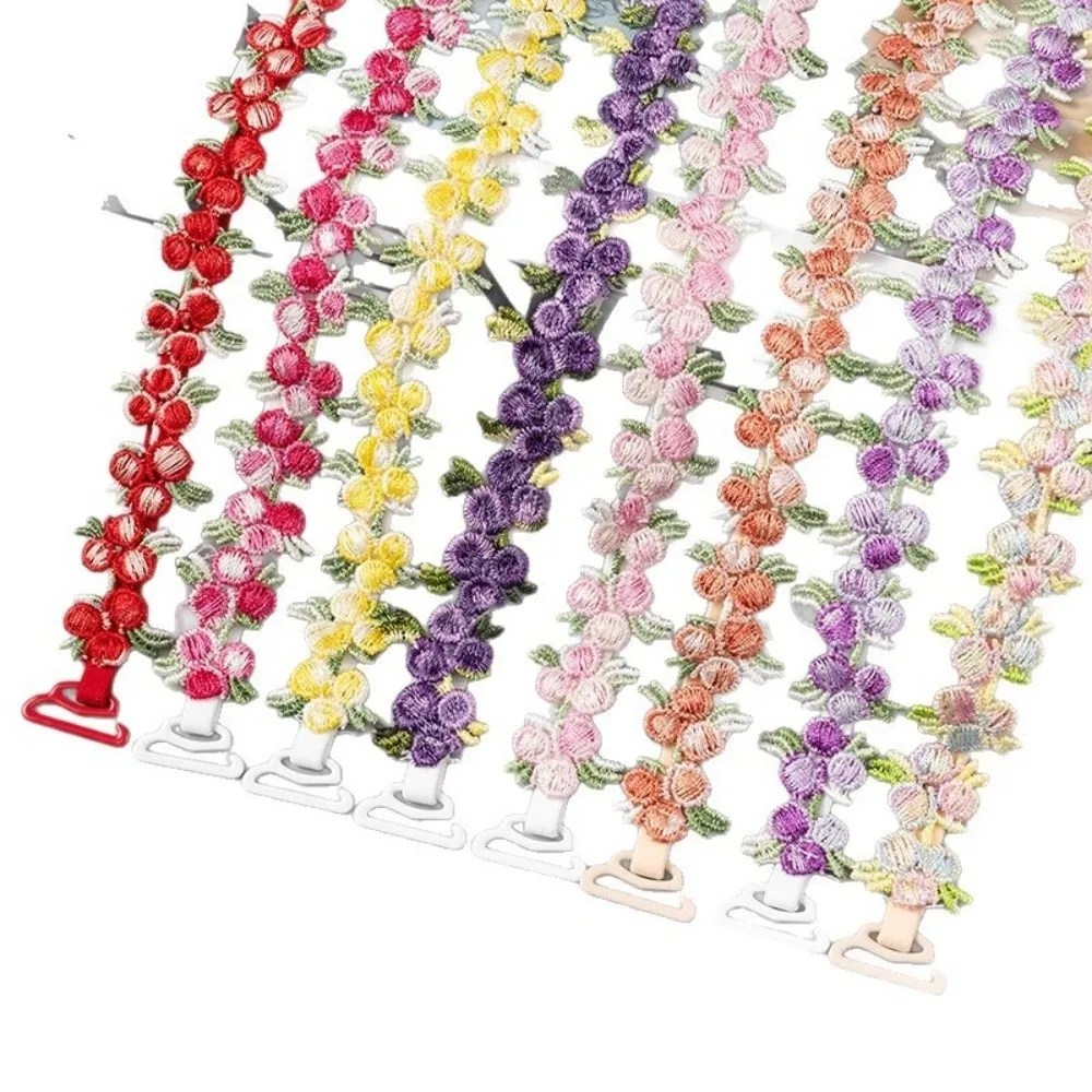 Removable Floral Bra Straps Anti-slip Adjustable Lingerie Strap Belt Elastic Polyester Bra Straps Replacement