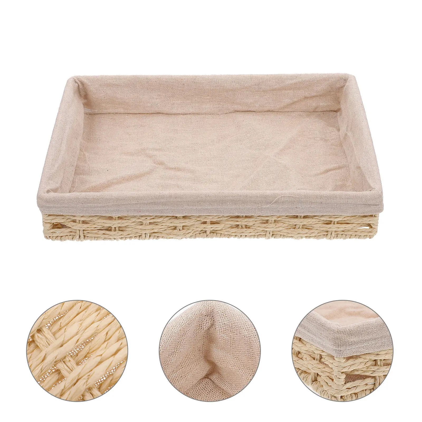 1Pcs Key Coin Organizer Basket Rattan Woven Sundries Storage Desktop Storage Holder Box Rattan Basket Organizing Box