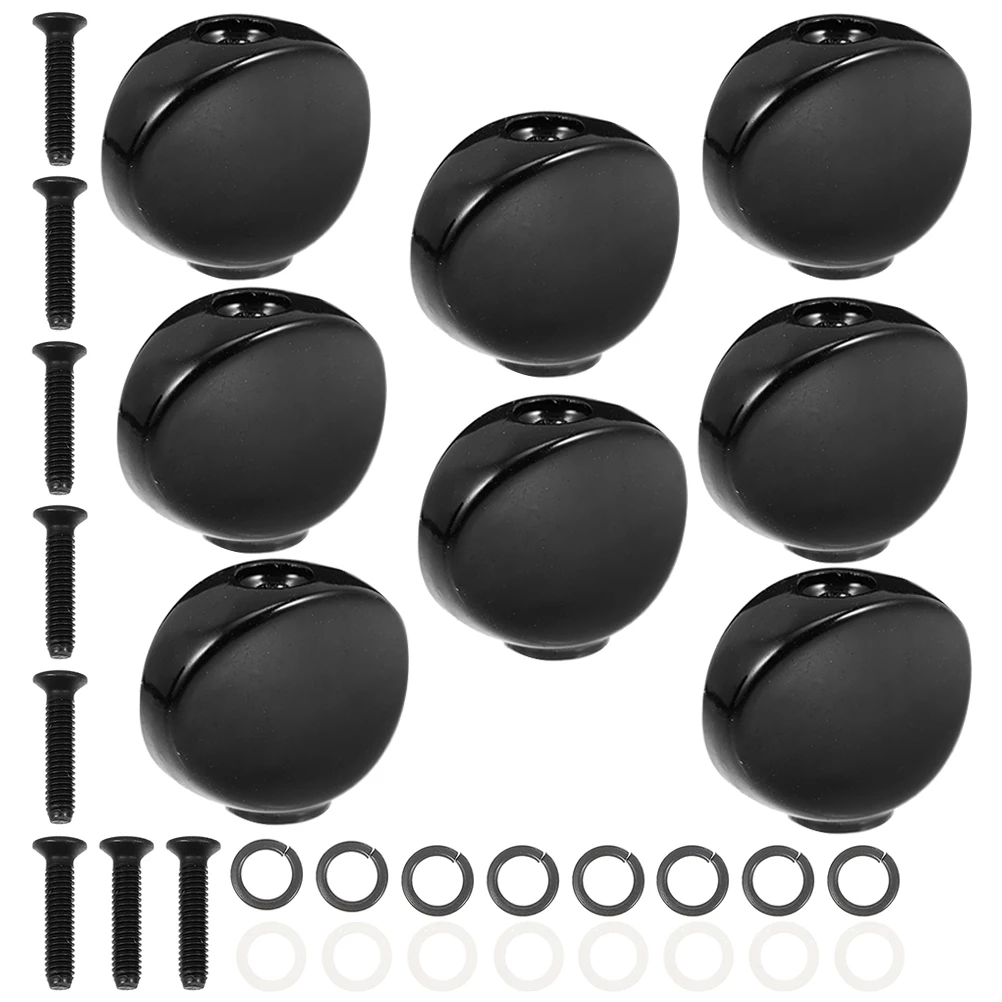 

8pcs Metal String Head Knob Handle Acoustic Guitar Pegs Black Tuning Buttons Replacement Parts for Electric Bass
