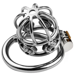 Male Chastity Belt Device Spikes Cock Cage Stainless Steel Penis Ring Lock Chastity Cage With Catheter Sex Toys For Men