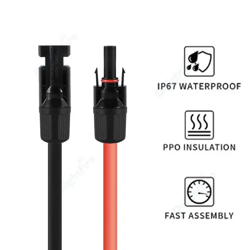 Solar Extension Cable Single End Tinned Copper Strand Wire With Female Male Connectors for Boat Marine Auto Car RV PV Systems