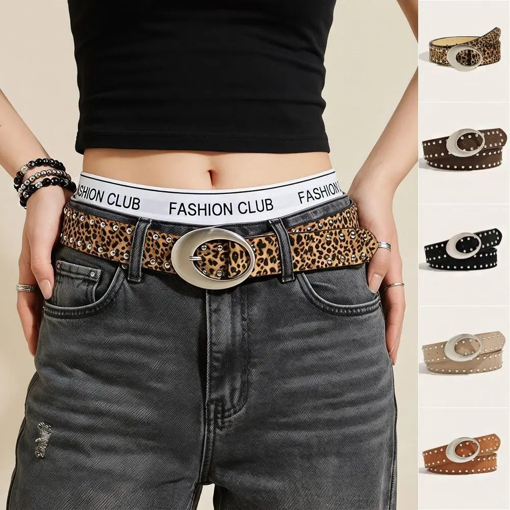 Trend PU Leather Suede Rivet Belt Spicy Girl Studs Y2K Belt Punk Retro Men Belt Male
