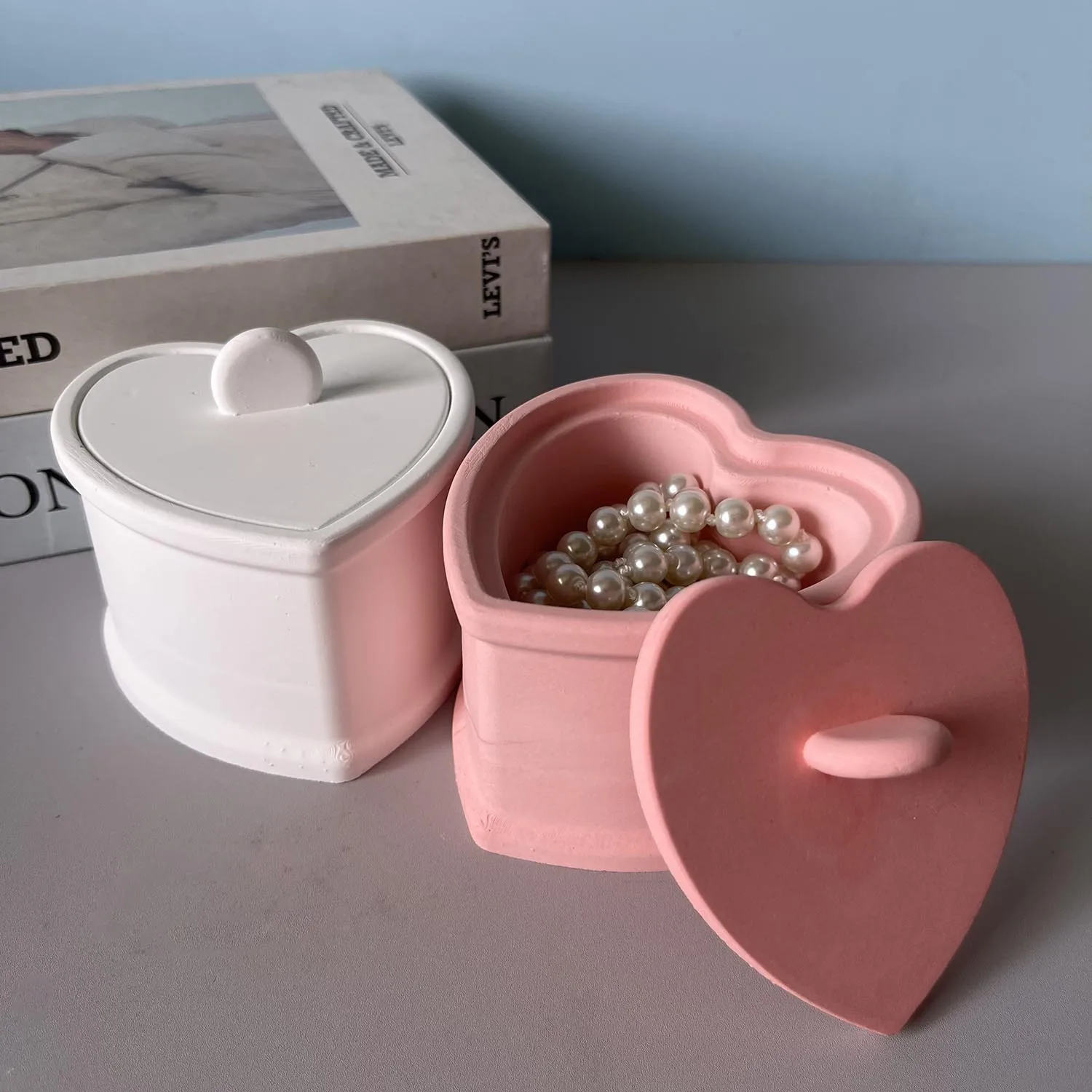 

Чашка для хранения в форме сердца с крышкой, силиконовые формы, сделай сам, чашка для ароматерапевтических свечей, гипсовая штукатурка, бетонная форма, коробка для хранения, форма для УФ-смолы