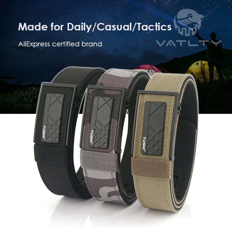 VATLTY Multifunctional Rigid Tactical Belt for Men Metal Automatic Buckle Casual Belt Stiff Work Belt Military Accessories