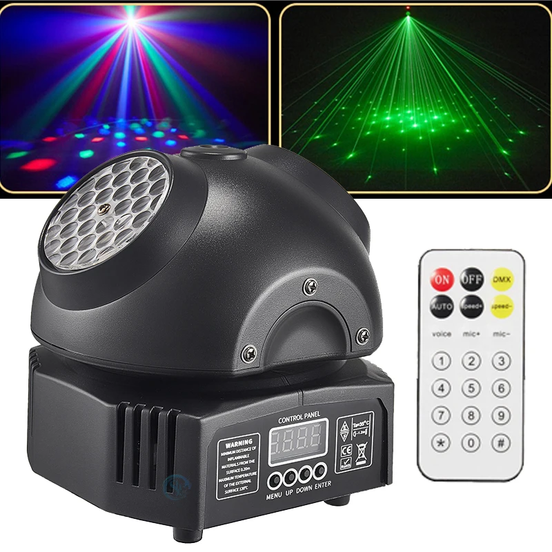 

New Mini Party Lights 36W Colorful LED Disco Ball Beam Laser Moving Head Light Remote Control DMX512 For Dj Bar Nightclu Show