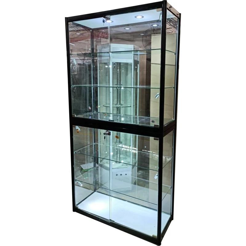 Customized-6ft High LED Glass Showcase Aluminum Frame Display image 5