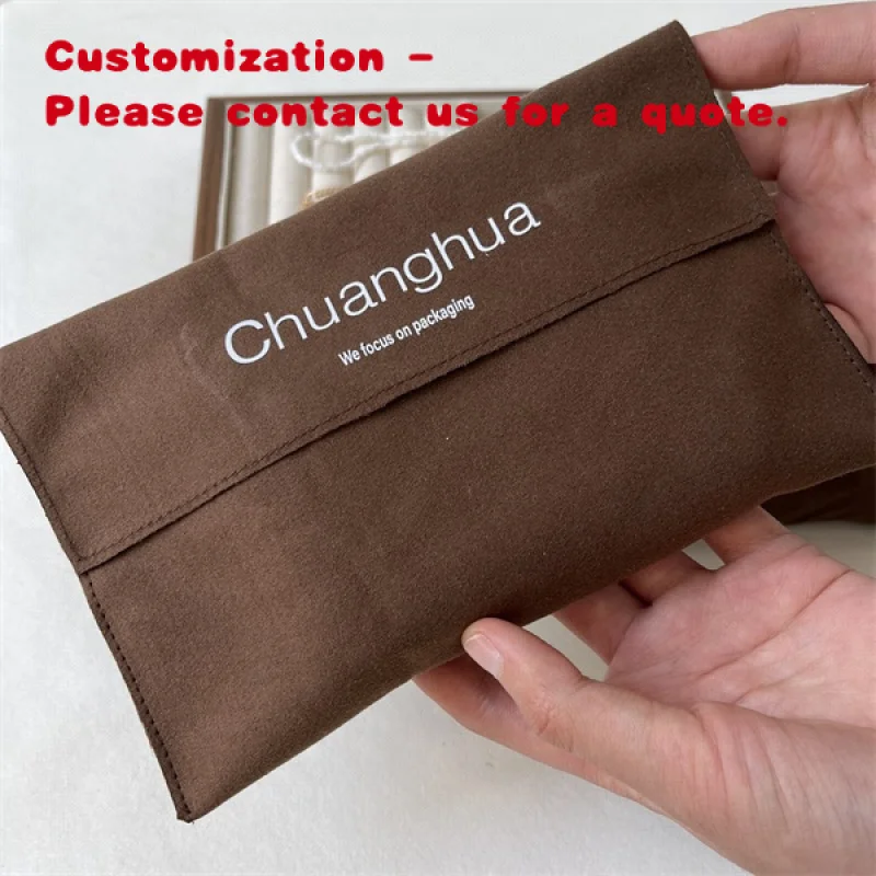 

custom.Hot Selling Luxury Suede Envelope Dust Bag Ribbon New Design Envelope Bag Envelope Packaging