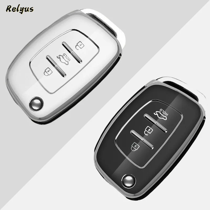 

TPU Car Key Case Cover for Hyundai Tucson Sonata Santa Fe Elantra Accent Solaris Verna ix25 ix35 i20 i30 i40 Folding Key Shell