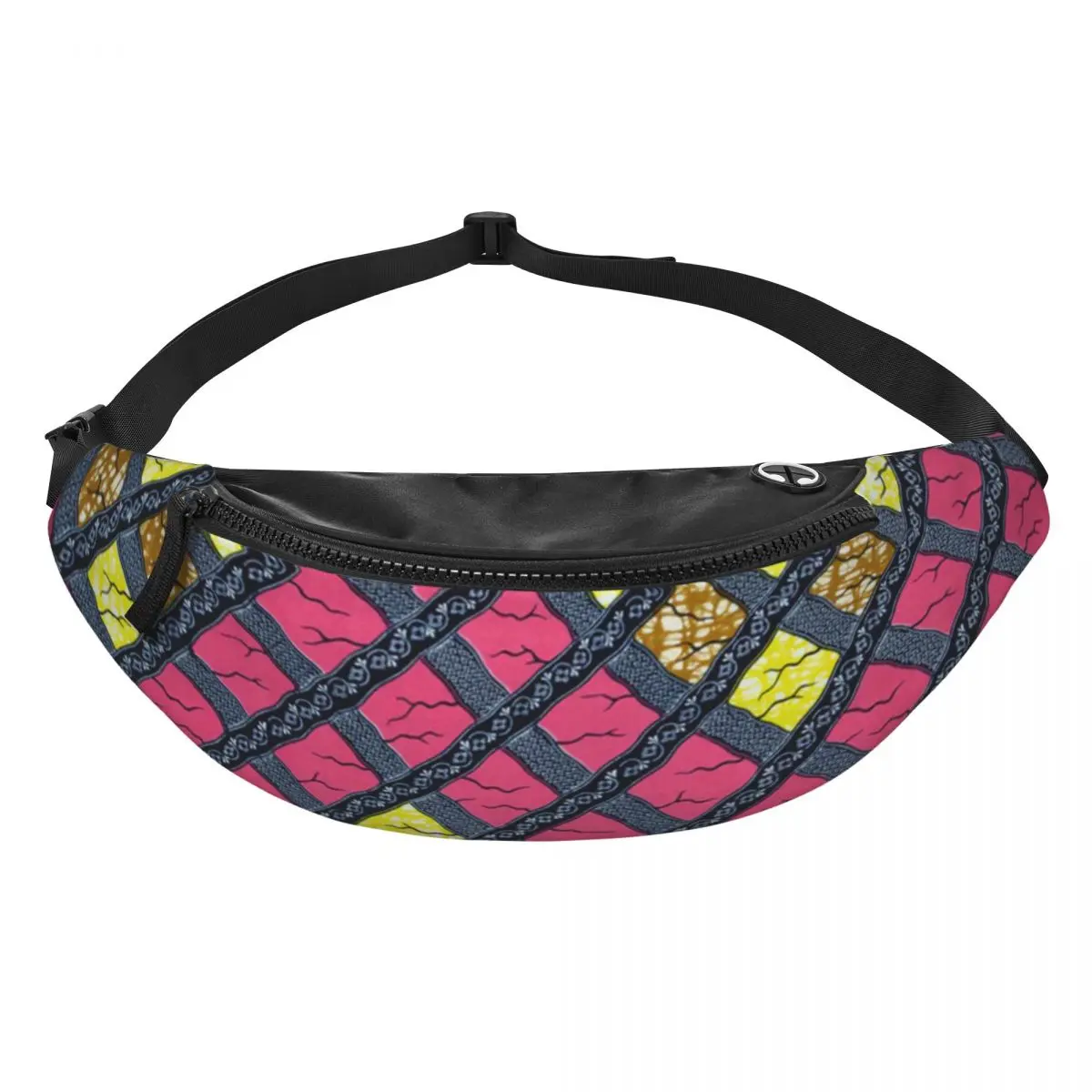 Custom Geometric African Ethnic Tribal Ankara Pattern Fanny Pack for Running Men Women Crossbody Waist Bag Phone Money Pouch