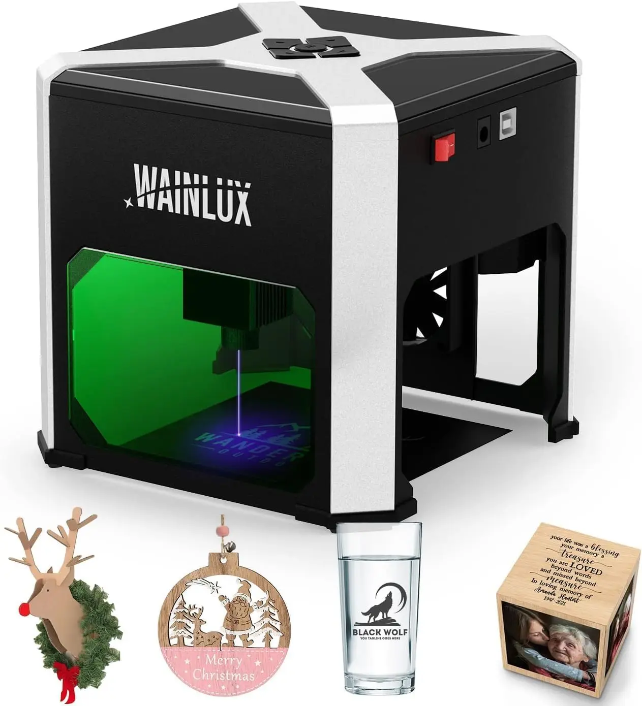 

Laser Engraver WAINLUX K6 Pro, 3000mW Laser Engraving Machine,BT Connection Portable Mini Laser Cutter Engraver Tool