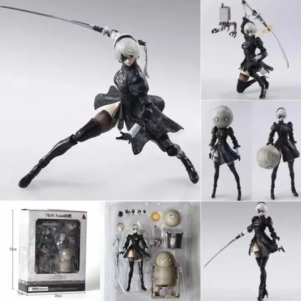 15CM NieR Automata Nier Automata 2B & Machine Lifeform PVC Action Figure Model Doll Toy Colletible Figurals