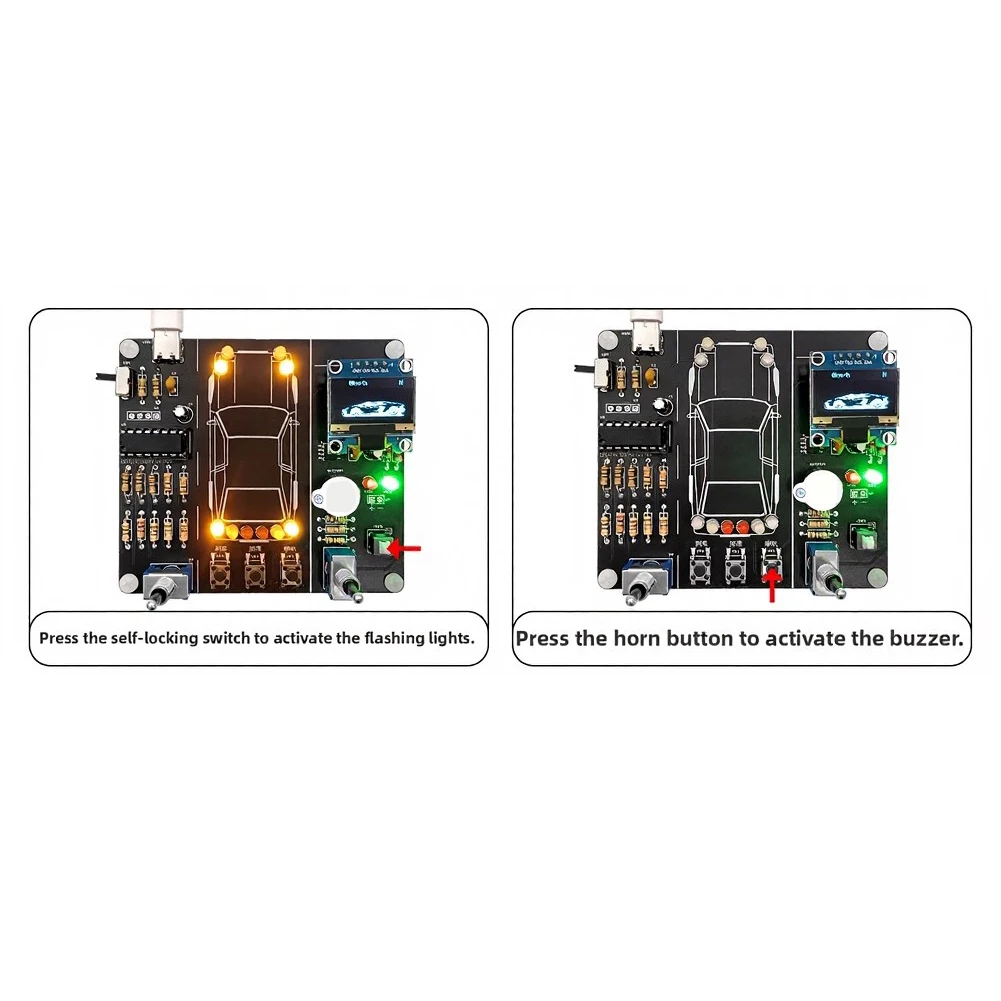 Electronic Control Board Kit for Automotive Study Programs with Soldering Tasks and Operational Circuit Projects