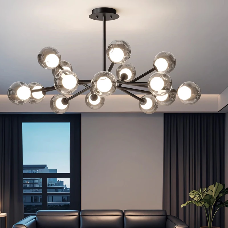 

Modern Glass Ball Led Pendant Lights for Living Dining Room Kitchen Food Tables Bedroom Chandelier Home Decor Lusters Luminaires