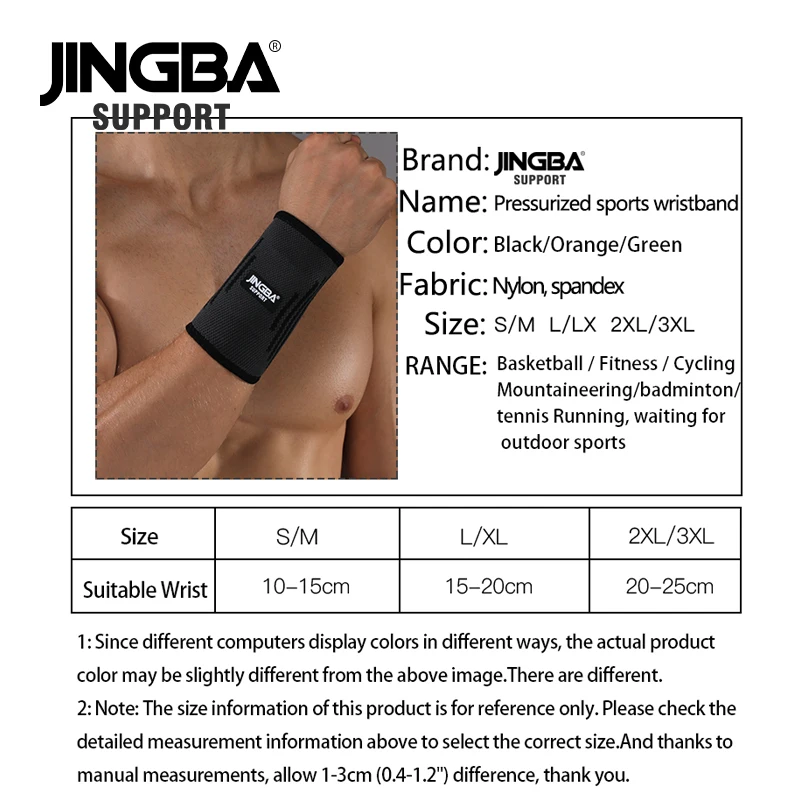 JINGBA SUPPORT Hot Nylon Wrist band men Fitness Bandage Wrist Support Protective gear Wristband Support Tennis Badminton Brace