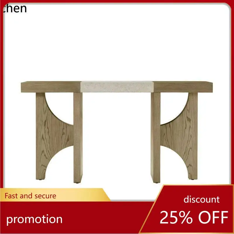 

CZ Solid Wood Console Table for Living Room, Simple Rectangular Side Table for B&B and Hotel, Wall-mounted Decorative Table