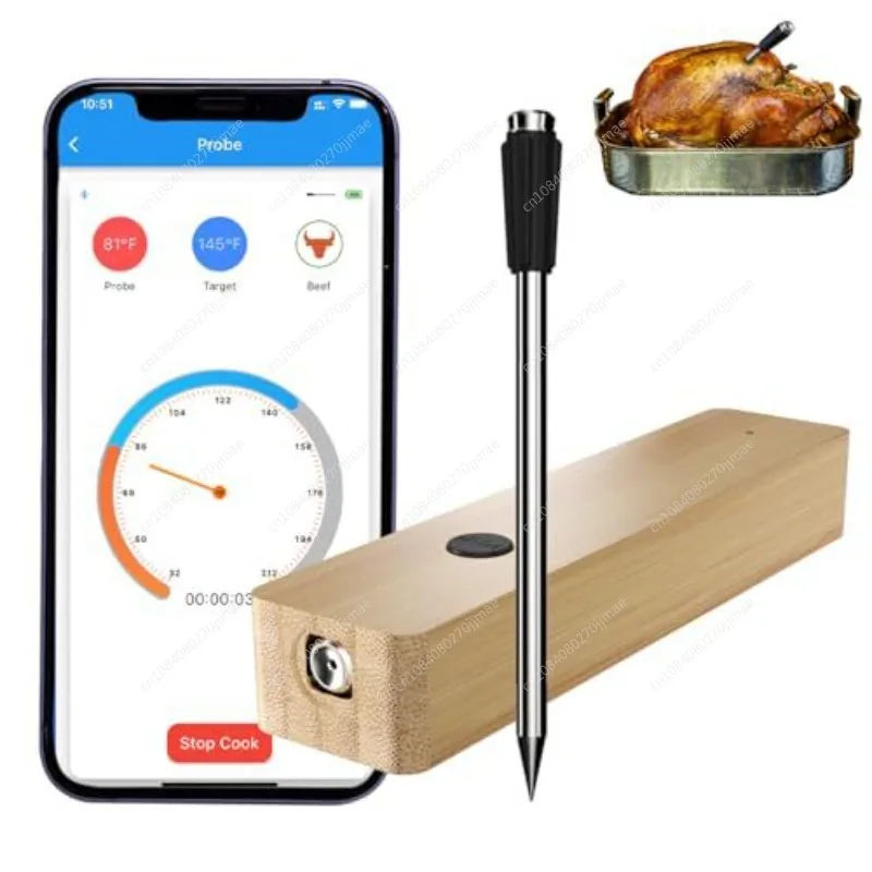 Cross-border Hot-selling Models, Smart Wireless Bluetooth Barbecue Thermometer Ejection Oven Meat Food Thermometer