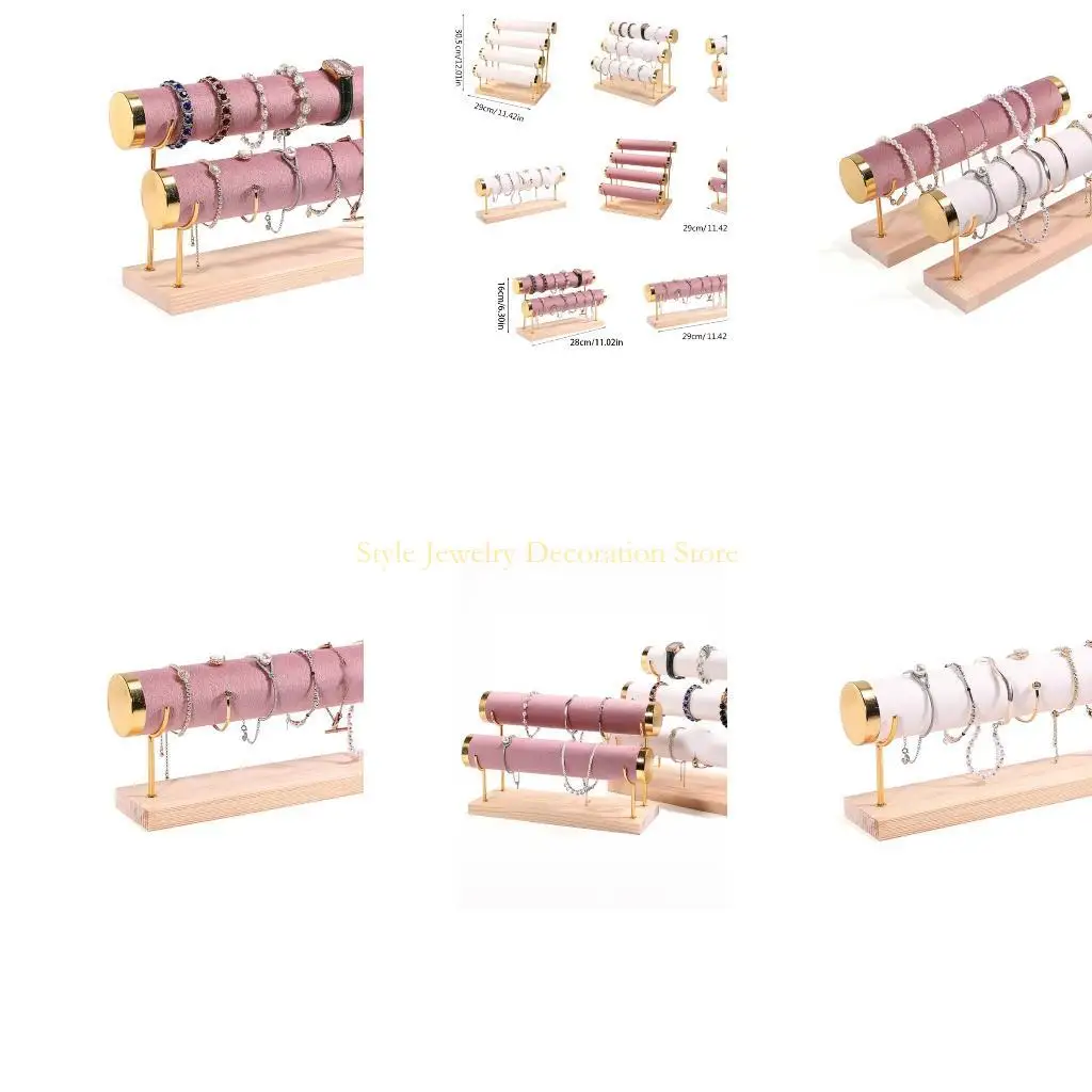 

D46E Solid Bracelet Display Stand Convenient Jewelry Rack Bracelet Storage Holder Material for Bracelets Watches