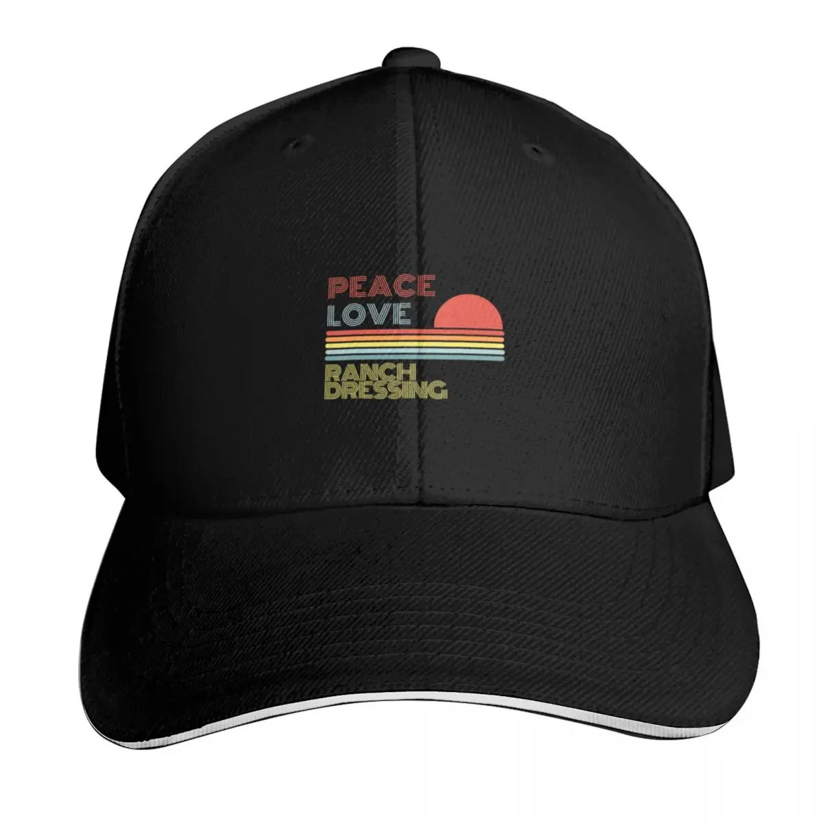 Peace Love Ranch Dressing Retro Vintage Baseball Cap Lightweight Packable Gift for Him Her Casual Daily Wear