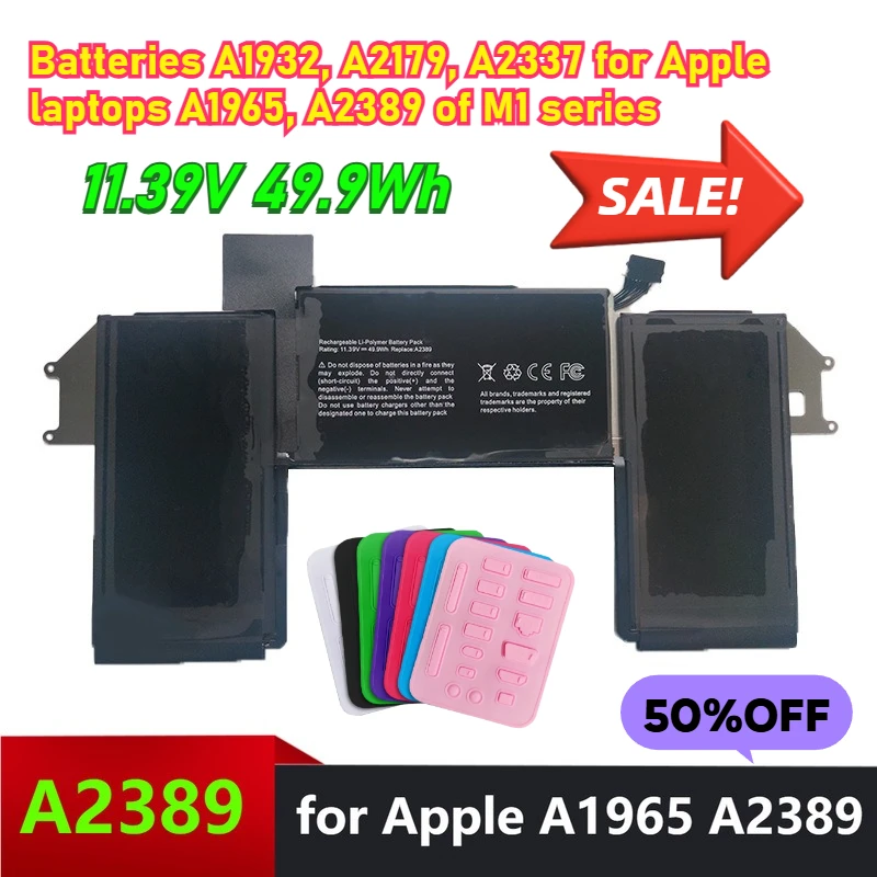 

Новые аккумуляторы 11,39 В 49,9 Втч для ноутбуков Apple A1965 A2389 A1932 A2179 A2337 и компьютерные аккумуляторы серии M1