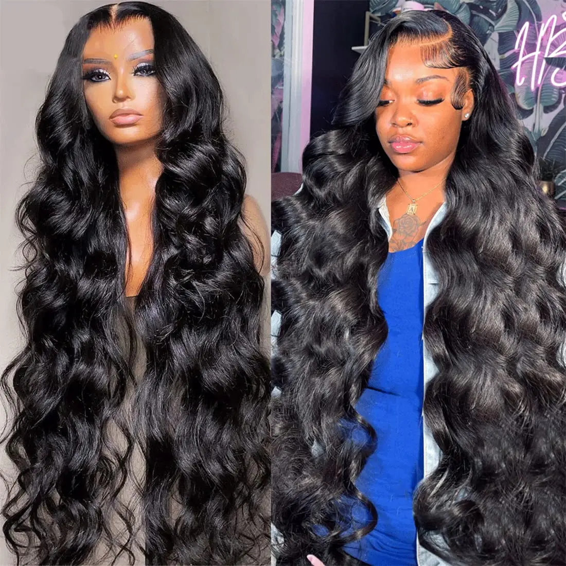 13X6 Lace Pruik Braziliaanse Body Wave Human Hair Pruiken Bling Hair Remy Natuurlijke Haarlijn Pre Geplukt Gebleekte Knopen Lace Frontale Pruik