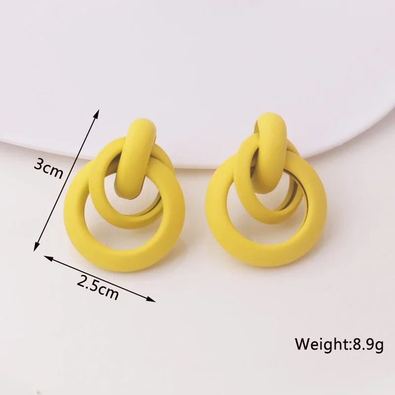 Yellow Color Geometric Dangle Earrrings for Women Hollow Heart Pendants bijoux femme Multi-layers Flower Earrings Party Gifts