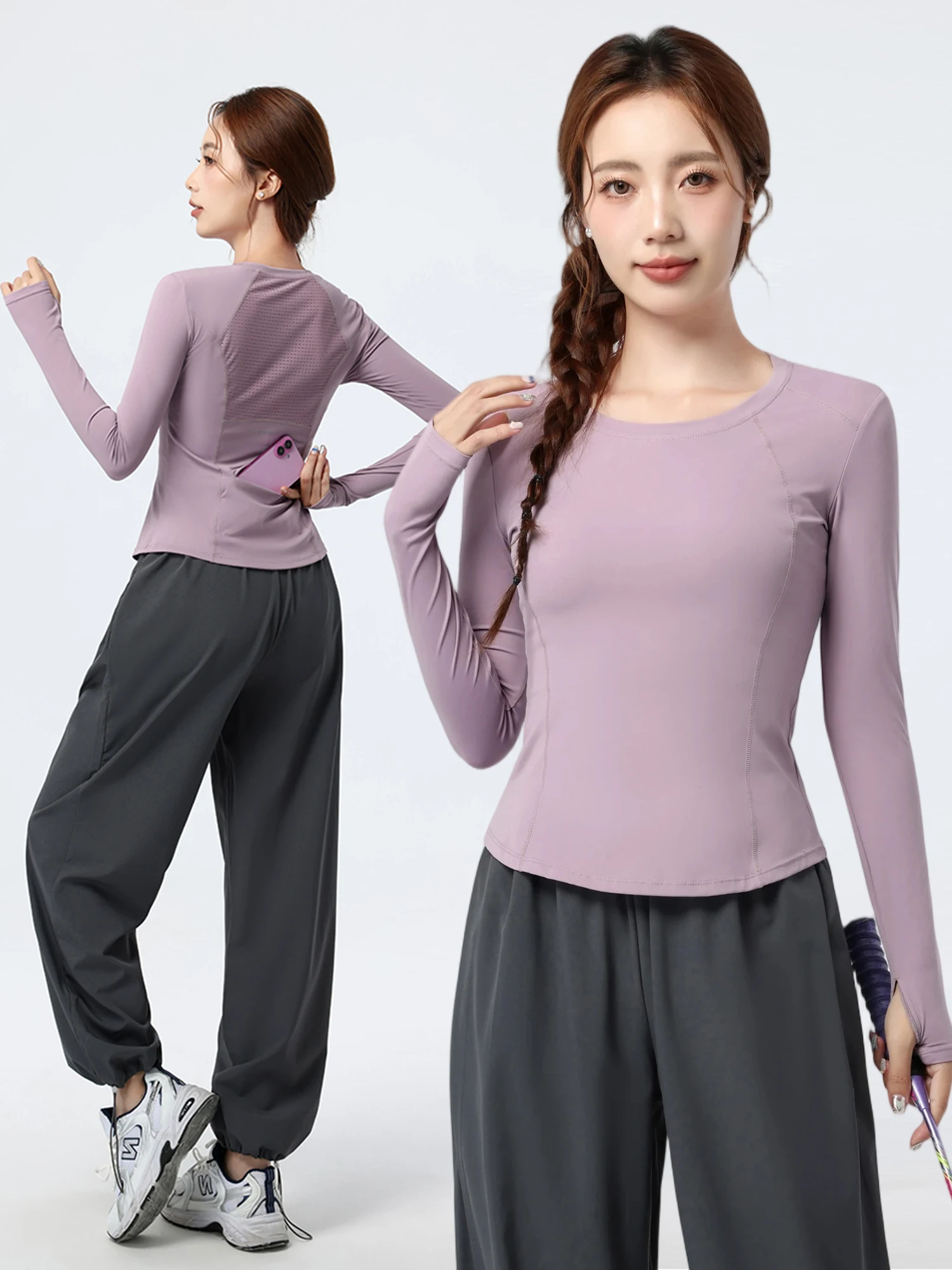 レディース-ランニング-スポーツ-スーツ-ロング-sve-フィットネス-トレーニング-アウトドア-朝のランニング-痩身-弾性-クイドライ-ツーピース-セット
