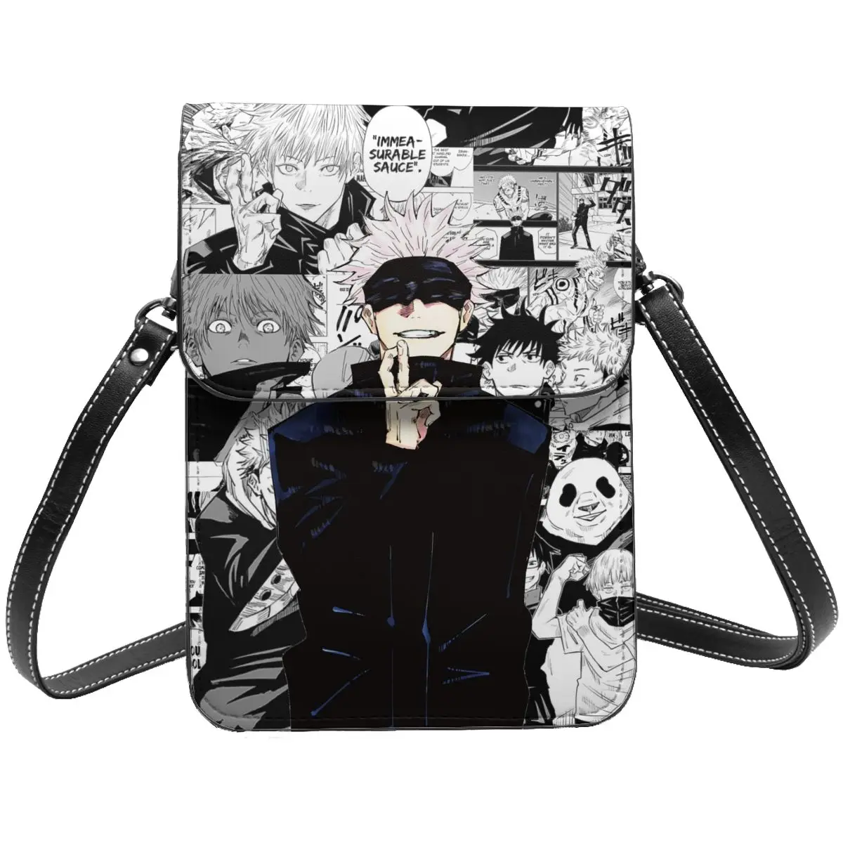 Anime Jujutsu Kaisen Crossbody Wallet Cell Phone Bag Shoulder Bag Cell Phone Purse Adjustable Strap