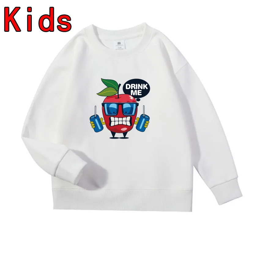 

Cartoon Anime Apple Printed Kids Girls Boys Clothing Autumn Clothes Boys Long Sleeve Sweatshirt Children's Clothing Top
