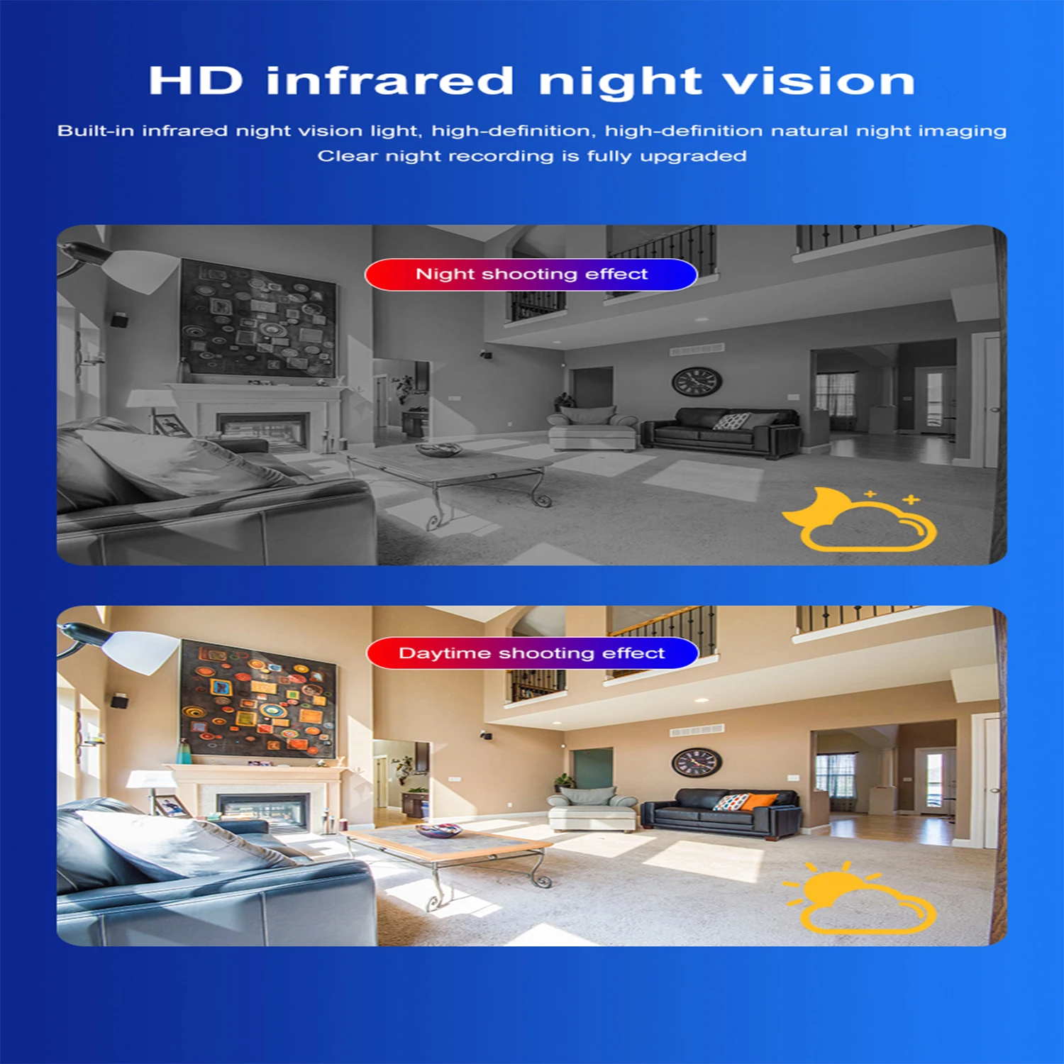 1080P كاميرا صغيرة لاسلكية واي فاي مراقبة عن بعد حلقة تسجيل كاميرا حماية الأمن كاميرا مراقبة المنزل الذكي 2025