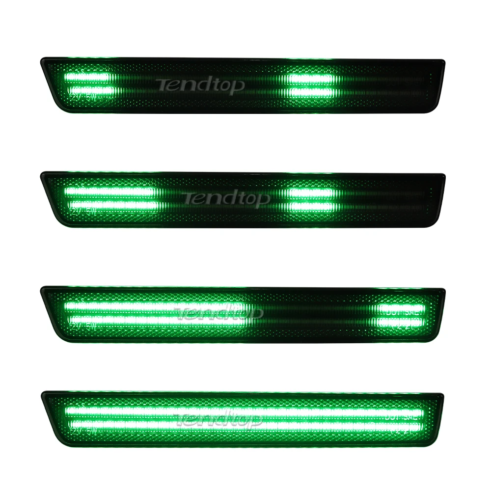 4pcs Smoked Len Dynamic Blue LED Front Rear Fender Bumper Side Marker Lights for Dodge Challenger 2015-2023