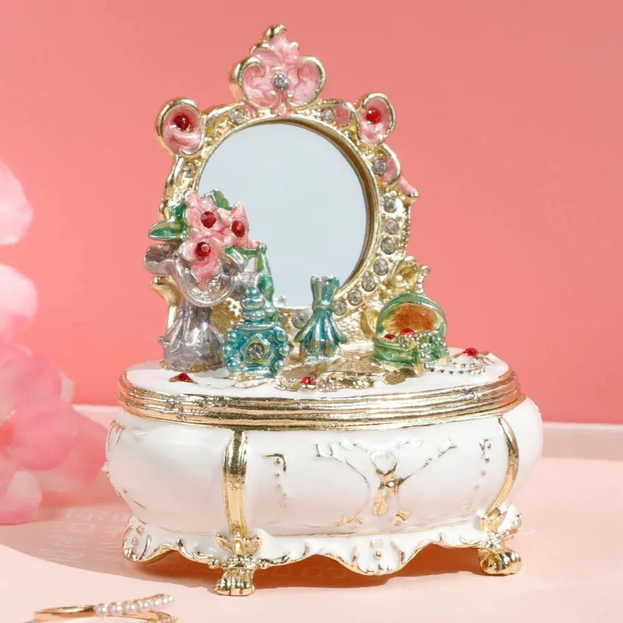 

Creative Dressing Table High-end Jewelry Box Necklace Earrings Rings Pendant Jewelry Storage Organizer Wedding Party Girl Gift