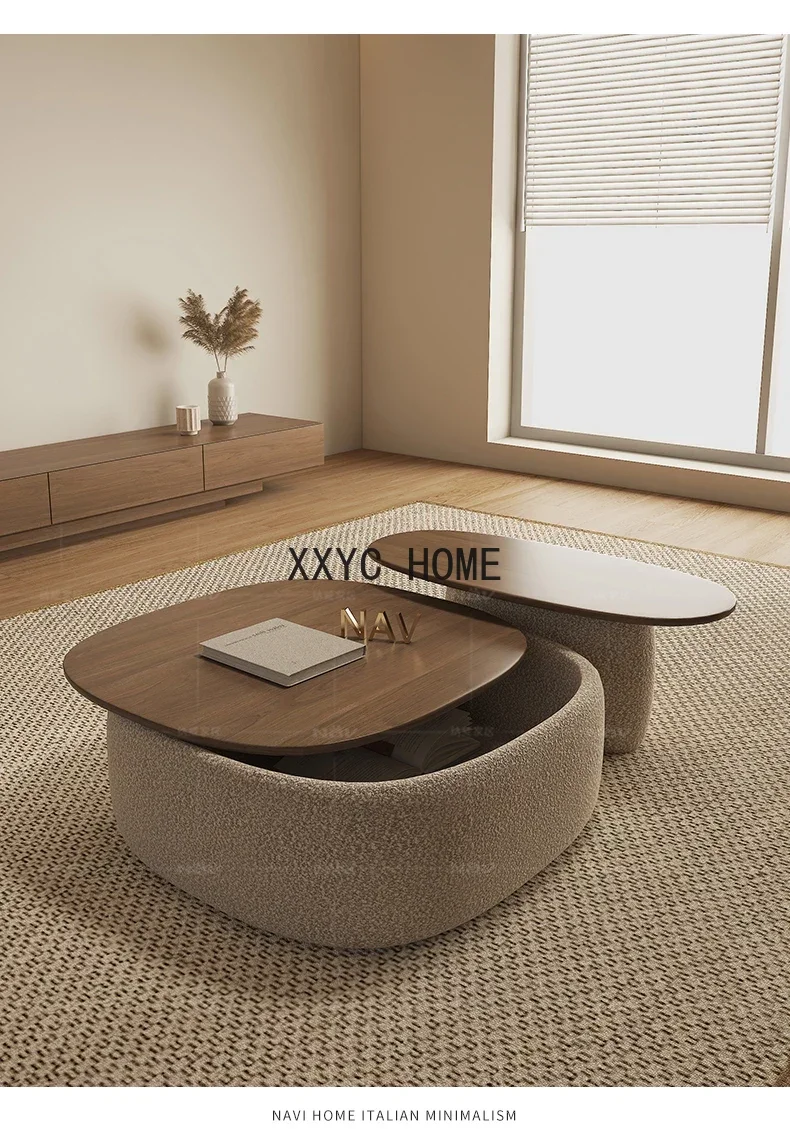 Simple and Modern Coffee Table Walnut Color Small Apartment Living Room Home Size Coffee Table Combination New