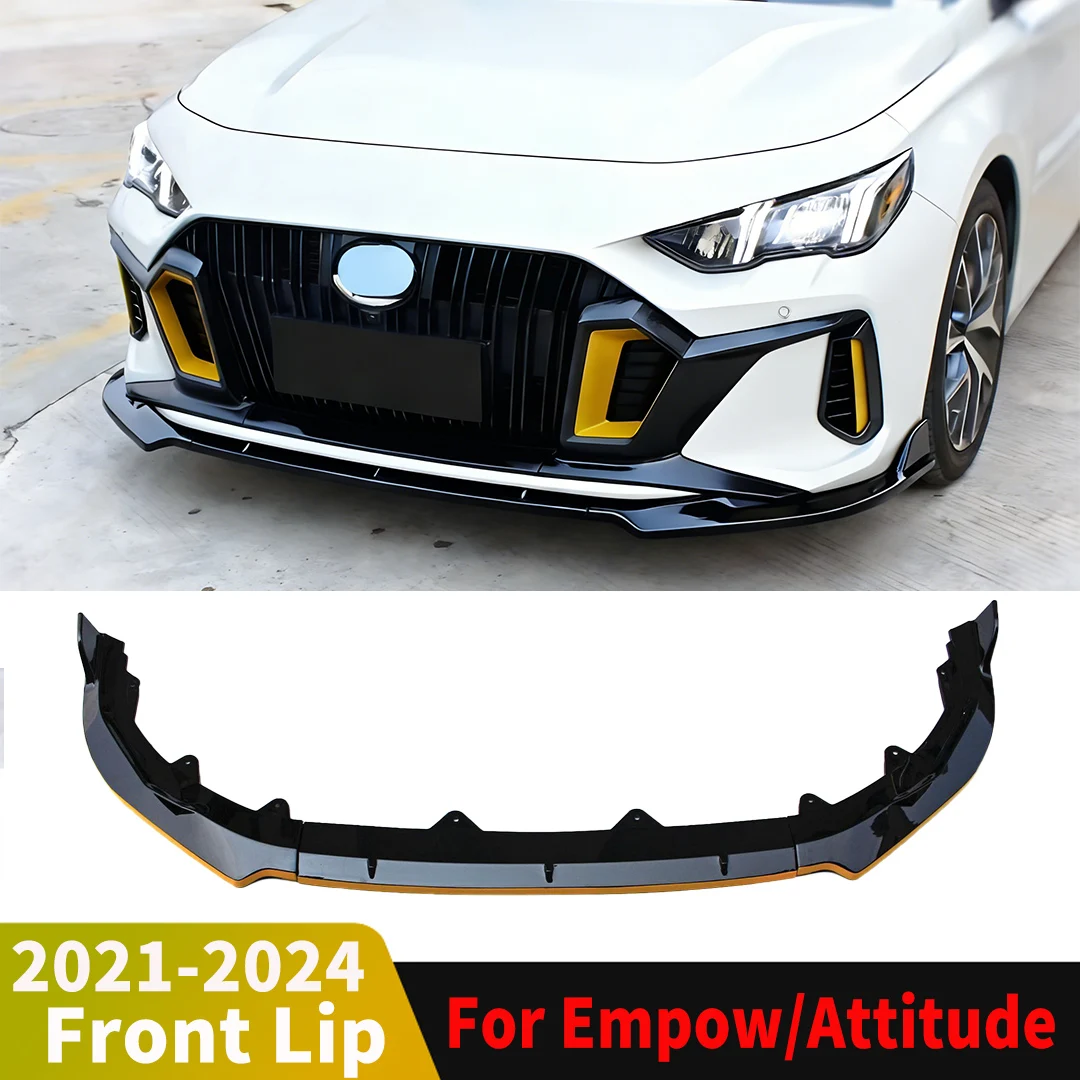 

Накладка на передний бампер (сплиттер) для GAC Motor Trumpchi Empow или Dodge Attitude 2021-2024, тюнинг-аксессуар, дефлектор воздухозаборника