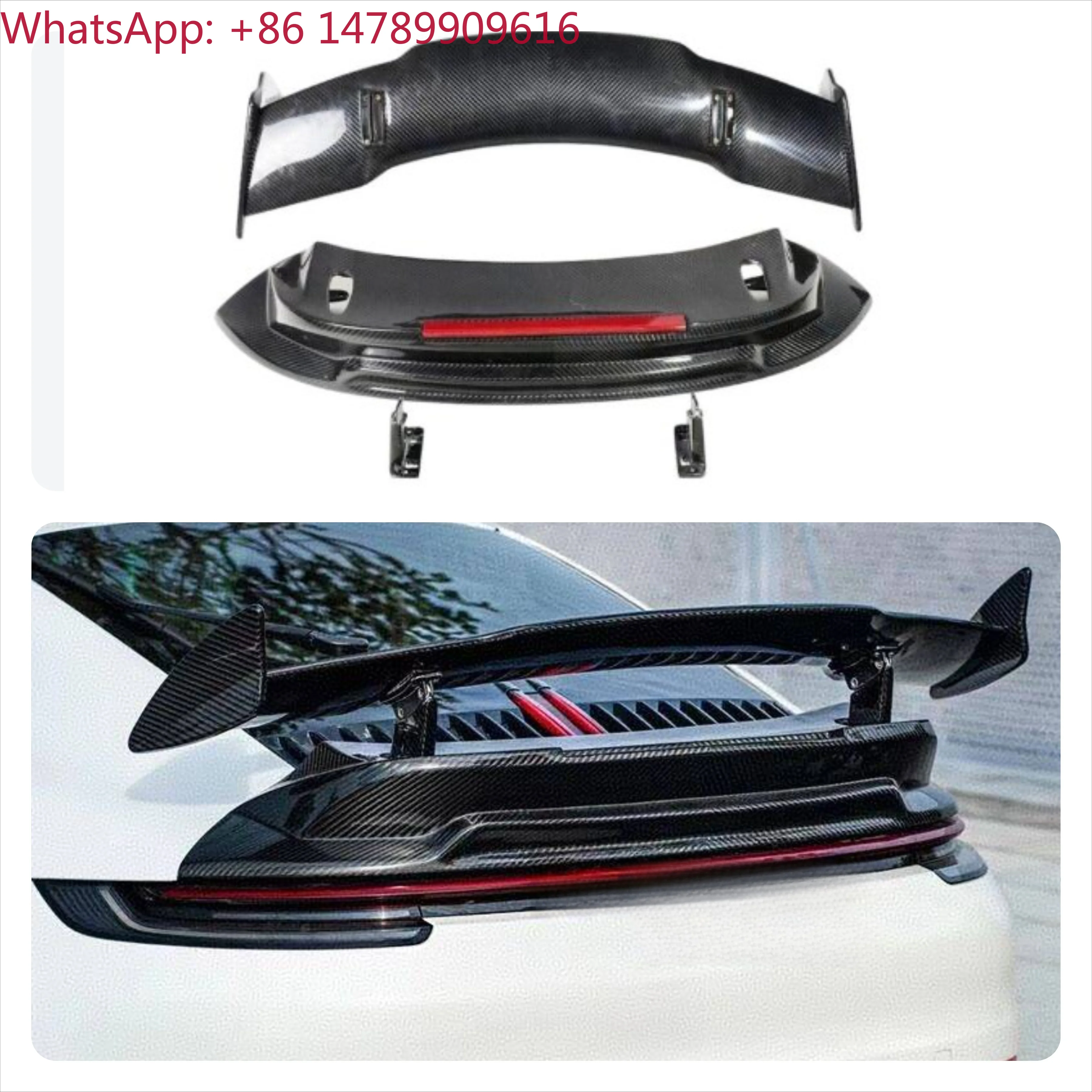 Retrofitting Auto Parts911 992 Topcar Style Dry Carbon Fiber Rear Spoiler Wing For 911 992 Carrera Carrera S 2019-2023Custom B