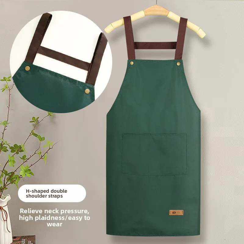 مريلة بحمالات قابلة للتخصيص - ملابس عمل عالية الجمالية للاستخدام في المطبخ والمنزلي، مقاومة للبقع، مقاومة للماء، طاردة للزيت