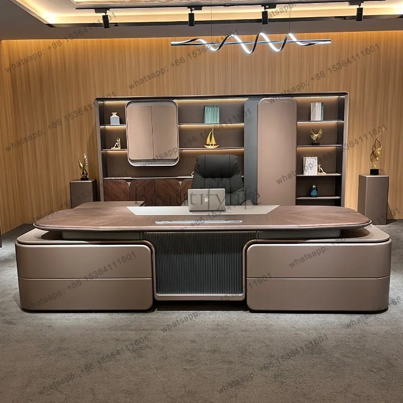 FG European Aesthetic Office Desk Luxury Modern Computer Executive Office Desk Reception Design Mesas Escritorio Home Furniture
