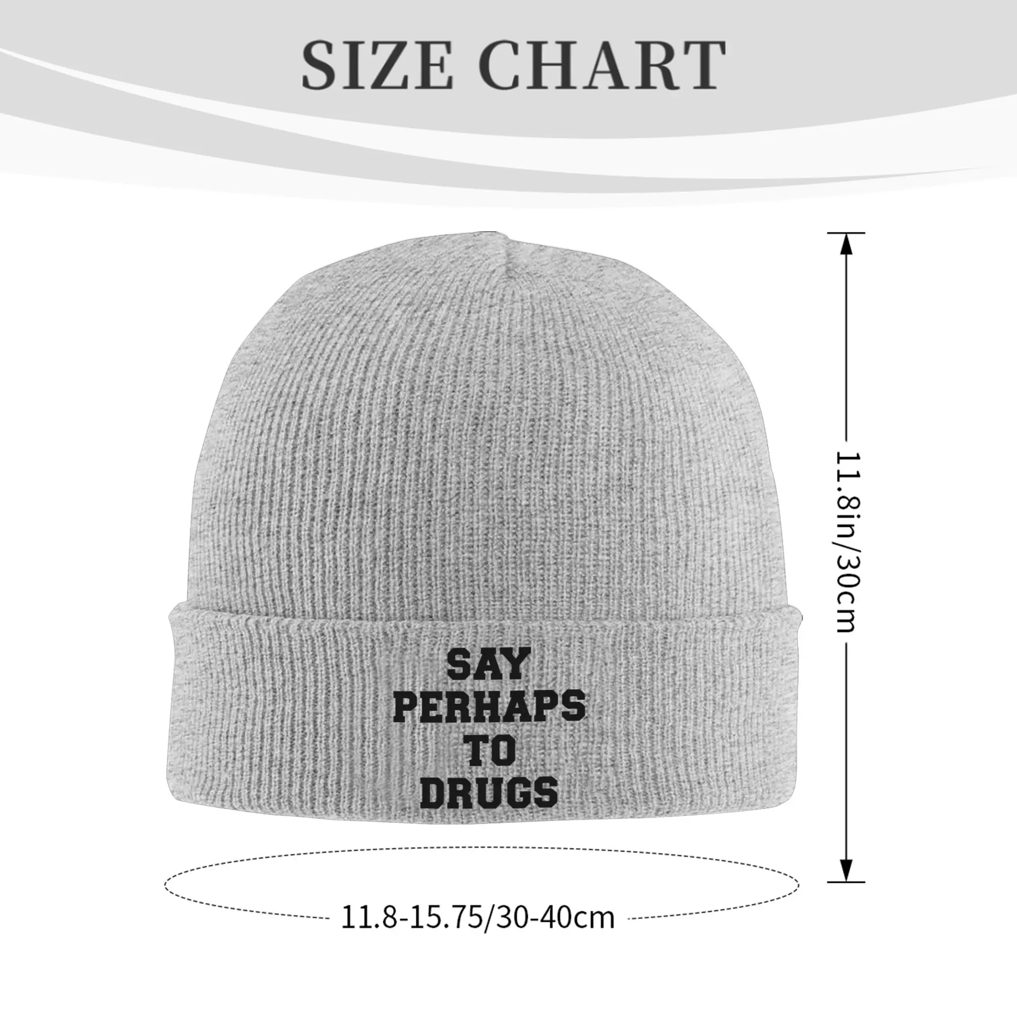 Funny Say Perhaps To Drugs Winter Skullies Beanies Hat Warm Autumn Knitted Hats Bonnet Caps for Women Men